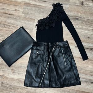 H&M faux, leather mini skirt